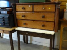 An Abbess two-drawer table together with a section of three drawers