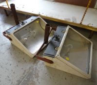 Two vintage exterior flood lights