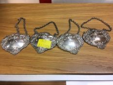 Four hallmarked silver decanter labels