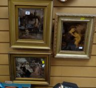 Three framed crystoleums - mother & child etc