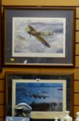 Signed print by MARK POSTLETHWAITE entitled 'Dambusters' together with a signed print 'The Finest