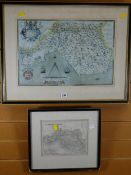 Two framed maps of Glamorganshire