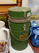 A vintage thermos flask