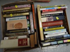 Two boxes of mainly hardback books mainly of military interest