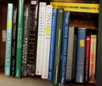 Box of books mainly relating to shooting & fishing etc