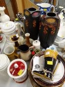 Parcel of mixed pottery including Old Foley storage jar, dog collectors plates etc