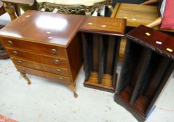 A reproduction mahogany hi-fi cabinet & two CD racks