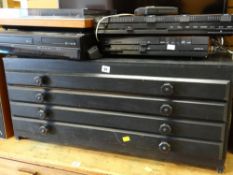 A small four-drawer plan chest