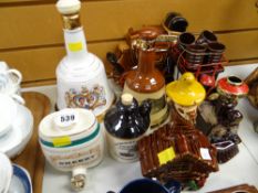 Small Wade sherry barrel, Wade Charles & Diana whisky bell, novelty decanters etc