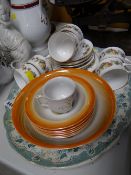 Large Staffordshire platter, parcel of Royal Standard Lyndale teaware etc