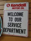 A Kendall motor oil enamelled advertising sign
