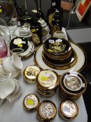 A large parcel of Chokin gilt decorated items including vases, lidded pots & plates etc