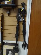 Large carved decorative fork & spoon