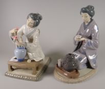 Two Lladro Chinese female figures