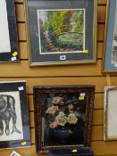 Framed oil on board, signed & dated '94 together with a framed oil on canvas - still life of roses