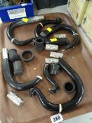 A parcel of horn sheep's crook walking stick heads