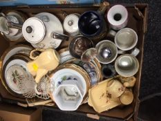 Box of china, teapot, tableware etc