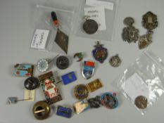 Sterling silver medallions, miniature sterling silver trowel, silver tribute medal, silver rugby