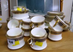 A Cauldon blue & gilt decorated teaset
