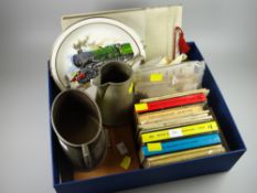 Parcel of railway related items including observer book, photographs, cigarette cards etc