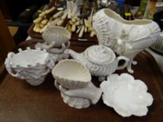 Parcel of various mainly continental Blanc de Chine items including teapot, small vases etc