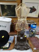 A bronze-effect seated Buddha & metal mannequin