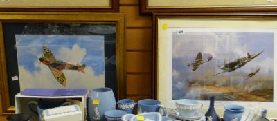 Two framed limited edition RAF prints signed BARRY PRICE, 'D-Day Spitfires' together with another