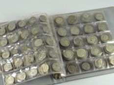 An album of silver pre-decimal half crowns, shillings etc