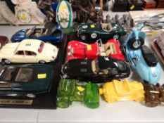 Collection of Maisto model cars, model vespa scooter etc