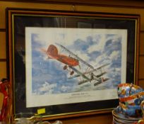 Framed print entitled 'Bloody April, France 1917' together with a framed four picture 'The Golden