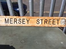 Cast metal street sign 'Mersey Street'
