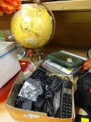 Small globe, photograph frames, cord less phones E/T ??