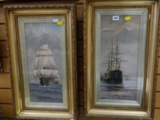 Pair of framed maritime prints by A B CULL
