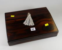 A neat rosewood & mother-of-pearl decorated writing box by W H Tooke of Liverpool