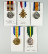 MEDAL GROUP COMPRISING QUEEN'S SOUTH AFRICA MEDAL with five clasps South Africa 1901, South Africa
