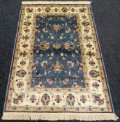 BABY BLUE GROUND KASHMIR RUG Zeiglar Design, 130 x 194cms