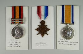 MEDAL GROUP COMPRISING QUEEN'S SOUTH AFRICA MEDAL with two clasps South Africa 1902 & Cape Colony