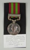 INDIA MEDAL 1895 with single clasp Punjab Frontier 1897-98, engraved to Sgt. R Huxstep (with printed