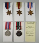 GROUP OF WWII PERIOD CAMPAIGN MEDALS NAMED TO L/CPLDA BURNELL 1/WELCH comprising 1939-45 Star,