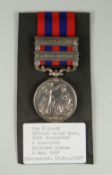 INDIA GENERAL SERVICE MEDAL having two clasps Burma 1885-7 & Burma 1887-89, engraved to 3059 Private
