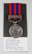 INDIA GENERAL SERVICE with single clasp Waziristan 1894-5, engraved to Private J Riley Second