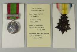VICTORIAN AFGHANISTAN MEDAL with single clasp Kandahar together with Kabul to Kandahar Star, both