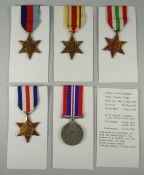 WWII PERIOD MEDAL GROUP comprising 1939-45 Star, Africa Star, Italy Star, France & Germany Star &