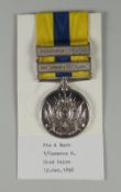 KHEDIVE'S SUDAN MEDAL with two clasps for Khartoum & The Atbara, engraved 2479 Private A Barr, 1/