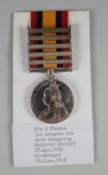 QUEEN'S SOUTH AFRICA MEDAL with five clasps South Africa 1901, South Africa 1902, Transvaal,