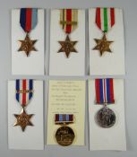 GROUP OF WWII PERIOD CAMPAIGN MEDALS PRESENTED TO SGT. A ROBERTS comprising 1939-45 Star, Africa