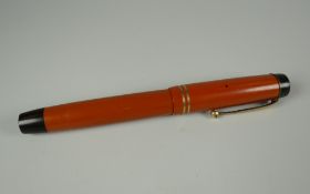 VINTAGE RED PARKER DUOFOLD FOUNTAIN PEN