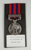 INDIA GENERAL SERVICE MEDAL with single clasp Sikkim 1888, engraved to 639 Sepoy Jilahbir Rana