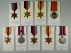 GROUP OF NINE WWII PERIOD CAMPAIGN MEDALS to include 1939-45 Star, Africa Star, Southern Rhodesia
