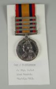 QUEEN'S SOUTH AFRICA MEDAL with four clasps Belfast, Johannesburg, Orange Free State & Cape